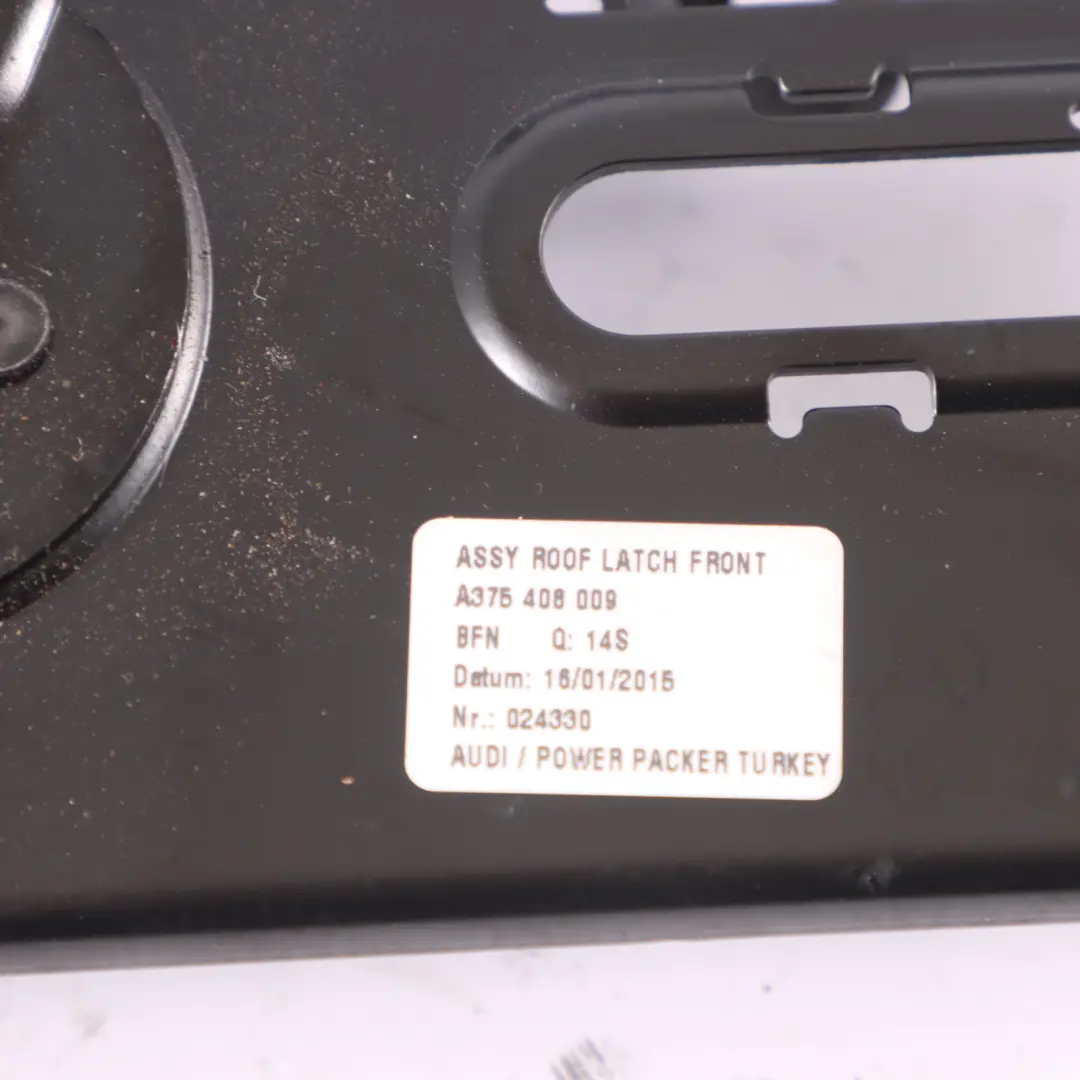 Lock Mechanism Folding Roof Front Center to Audi A3 8V Convertible with Part number 8V7871499 Audi A3 8V Convertible Lock Mechanism Folding Roof Front Center - SKU 8V7871499 - Part number 8V7871499