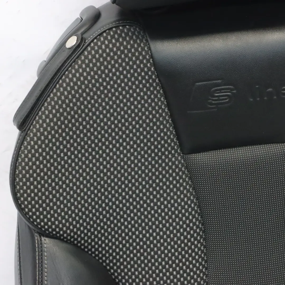 Audi A3 8V Siège avant droit 3 portes S Line chauffant mi-cuir Noir Argent - SKU 8V7881806H-1 - Numéro de pièce 8V7881806H