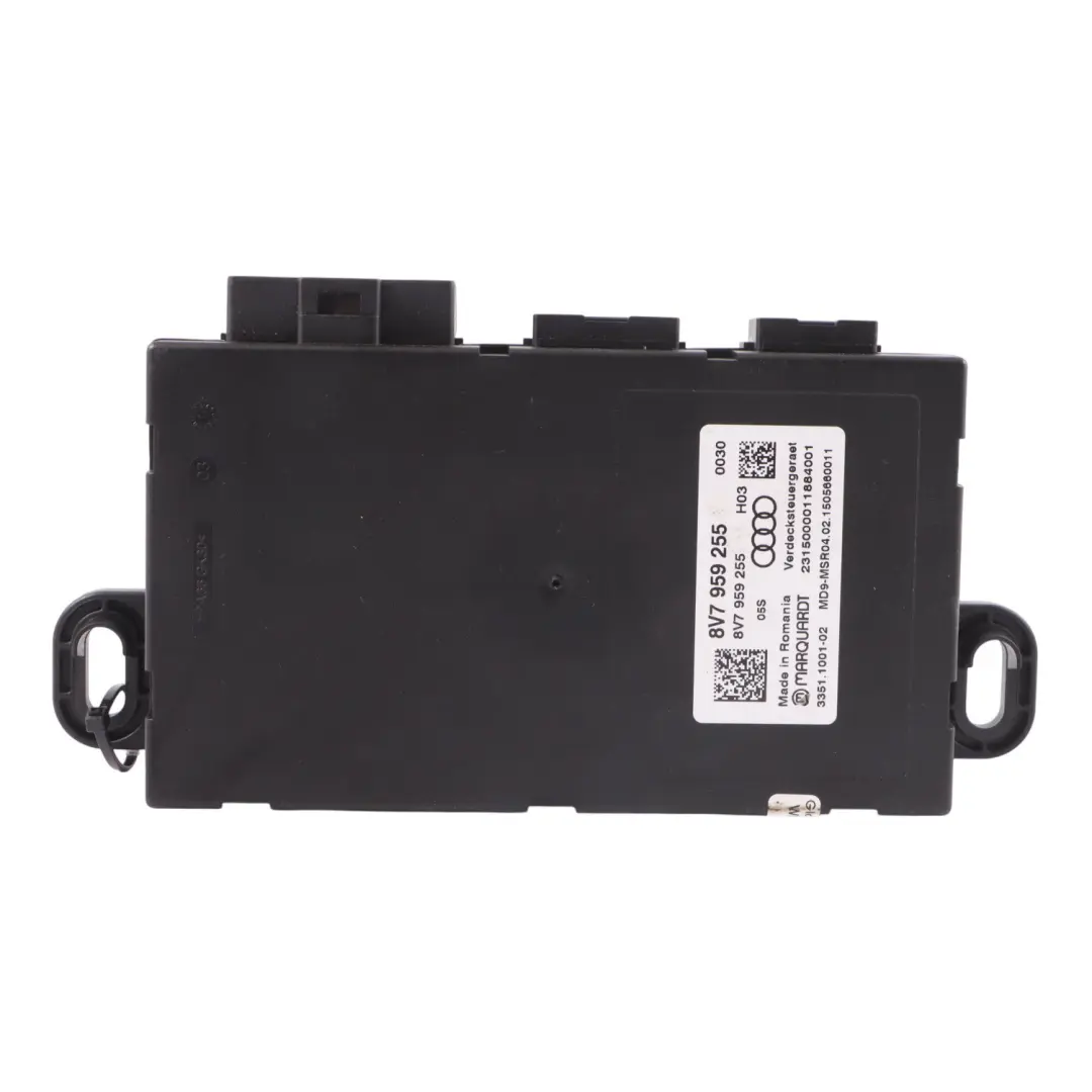 Moduł Sterownik Dachu Składanego ECU do Audi A3 8V Cabrio o numerze 8V7959255 Audi A3 8V Cabrio Moduł Sterownik Dachu Składanego ECU - SKU 8V7959255 - Numer Części 8V7959255