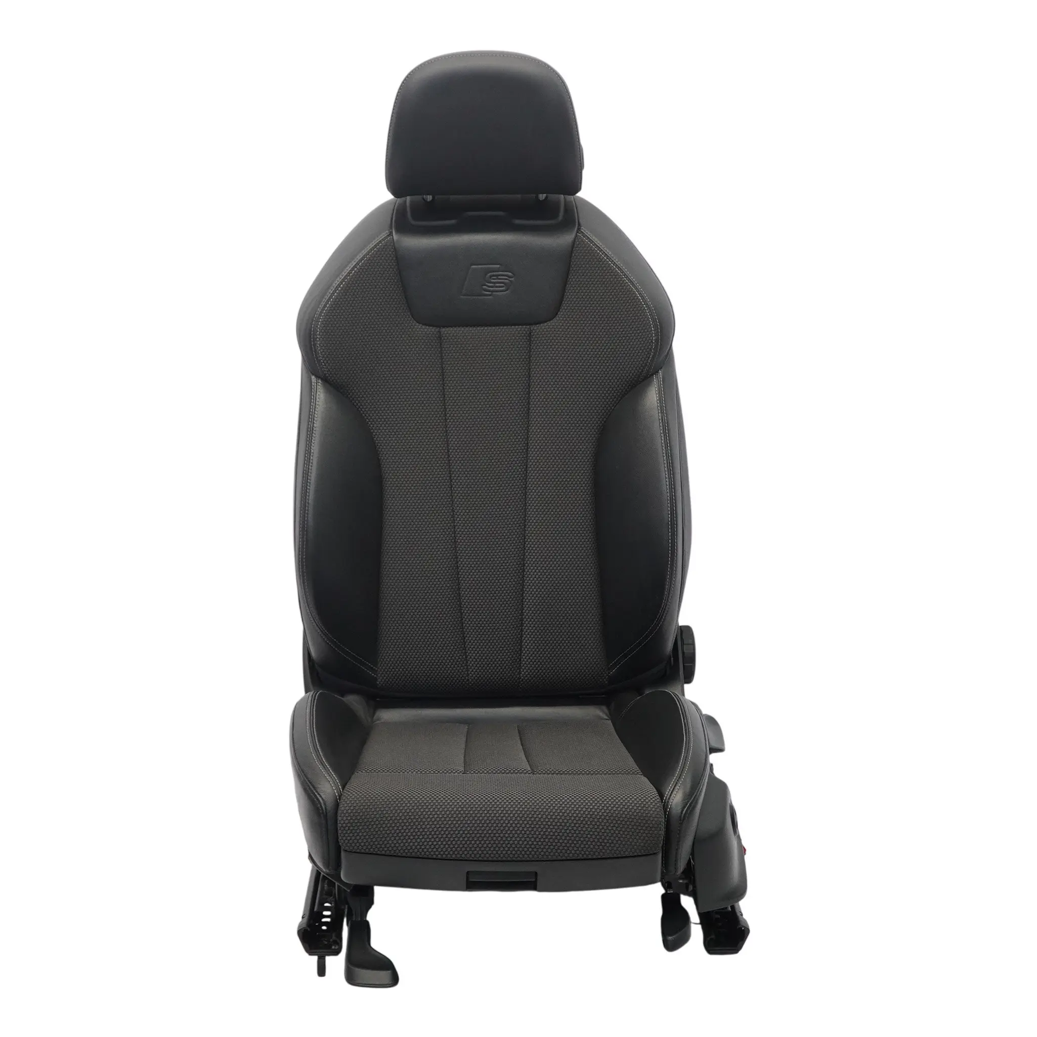Audi A4 B9 Sedile anteriore S-Line Sinistro Pelle Panno Anima Nero Fels Grigio