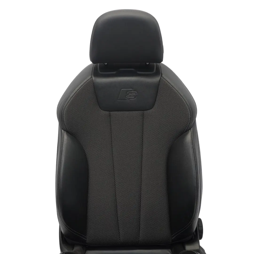 Audi A4 B9 Front Sport Seat S-Line Left N/S Leather Cloth Soul Black Fels Grey - SKU 8W0881805F-1 - Part number 8W0881805F