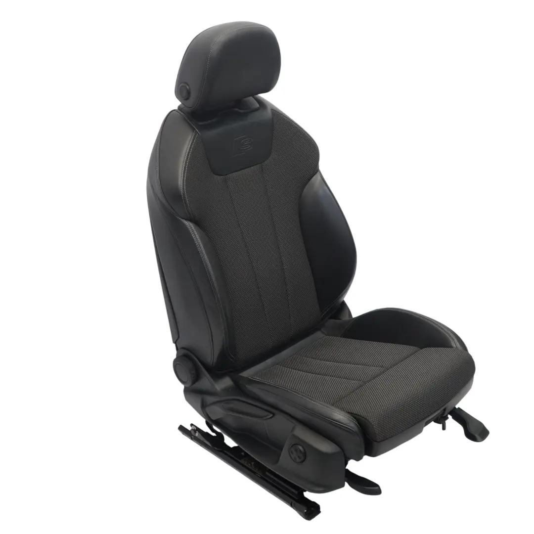Front Sport Seat S-Line Right O/S Leather Cloth Soul Black Fels Grey to Audi A4 B9 with Part number 8W0881806F Audi A4 B9 Front Sport Seat S-Line Right O/S Leather Cloth Soul Black Fels Grey - SKU 8W0881806F-1 - Part number 8W0881806F