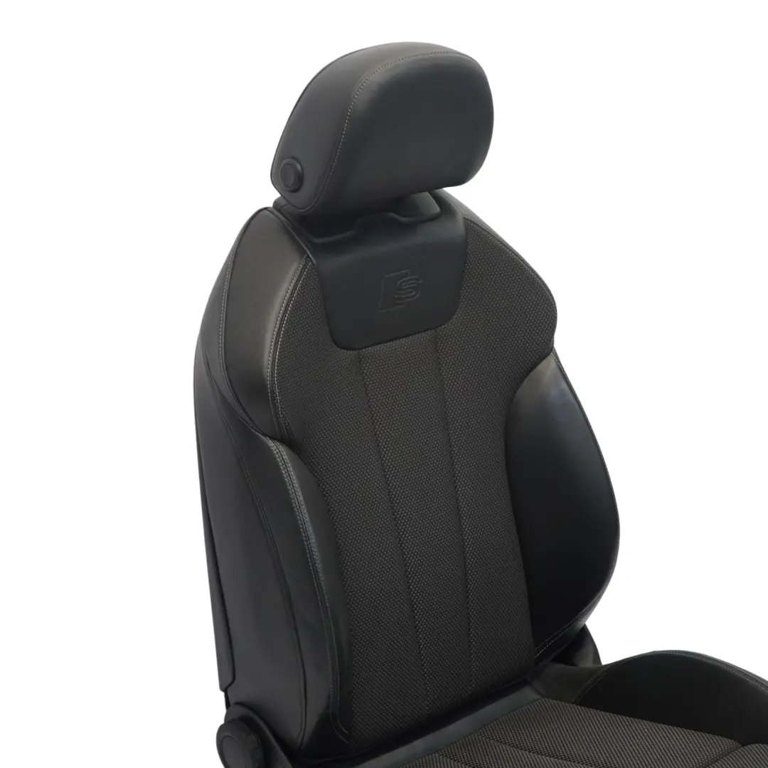 Front Sport Seat S-Line Right O/S Leather Cloth Soul Black Fels Grey to Audi A4 B9 with Part number 8W0881806F Audi A4 B9 Front Sport Seat S-Line Right O/S Leather Cloth Soul Black Fels Grey - SKU 8W0881806F-1 - Part number 8W0881806F