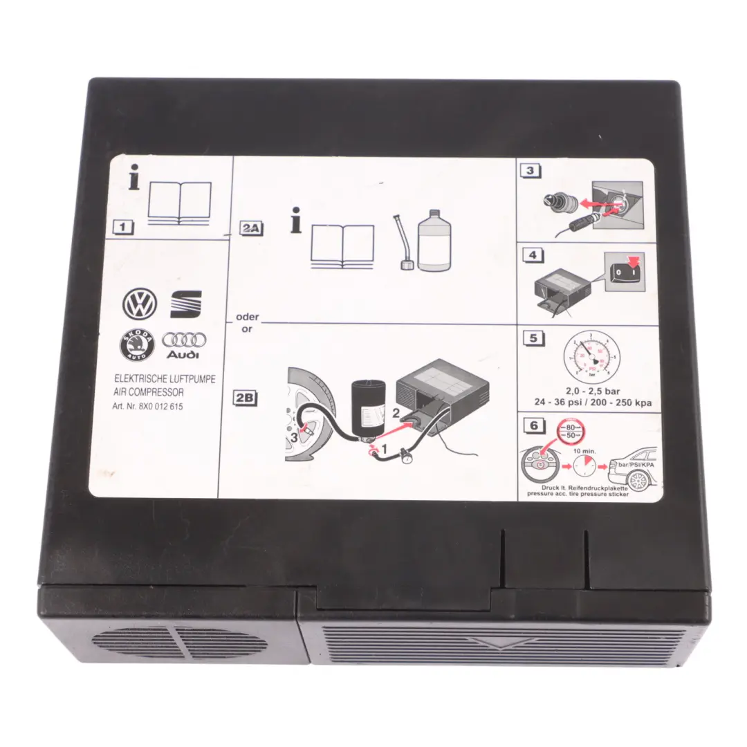 Compresseur Air Étanchéité Gonfleur Pneus Voiture pour Audi A1 8X à propos du numéro de pièce 8X0012615 Audi A1 8X Compresseur Air Étanchéité Gonfleur Pneus Voiture - SKU 8X0012615 - Numéro de pièce 8X0012615