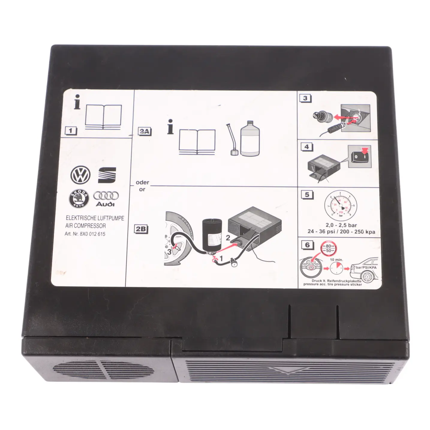 Audi A1 8X Air Compressor Sealant Bottle Inflator Car Tyre Pump 8X0012615
