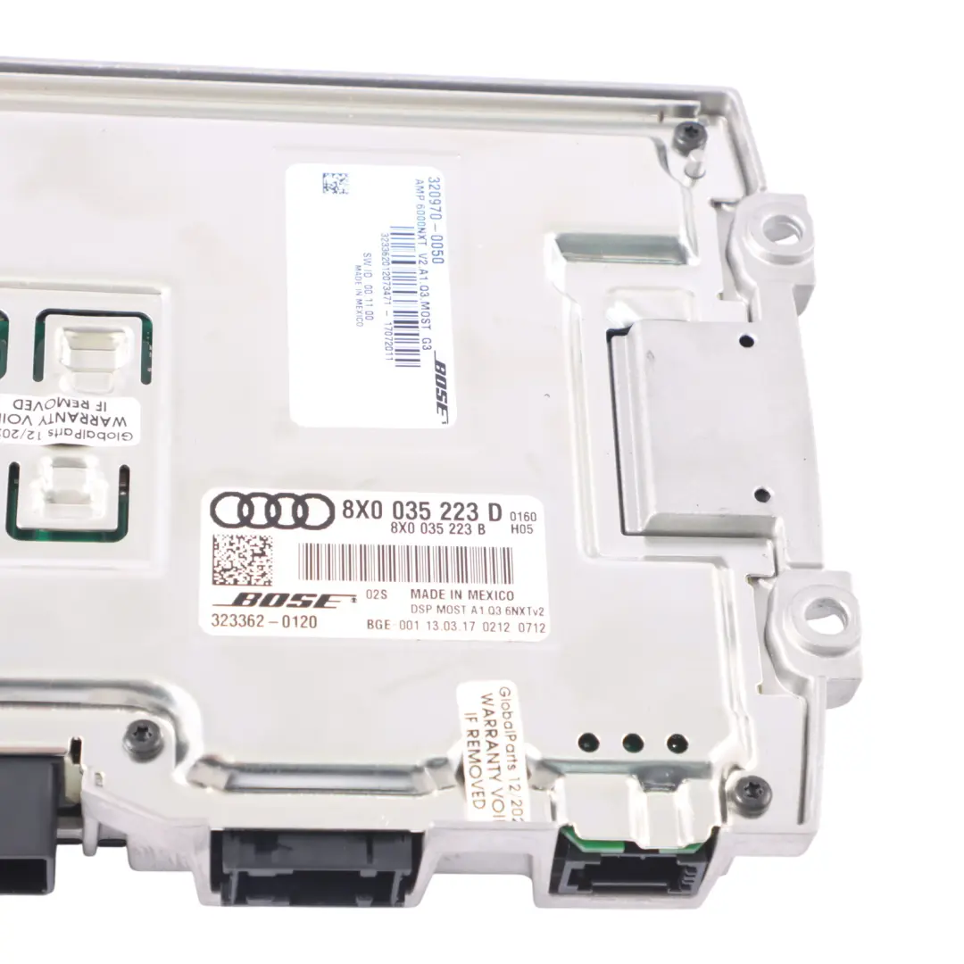 Amplificatore BOSE Premium Audio Sound System Module per Audi Q3 8U con numero di parte 8X0035223D Audi Q3 8U Amplificatore BOSE Premium Audio Sound System Module - SKU 8X0035223D - Numero di parte 8X0035223D