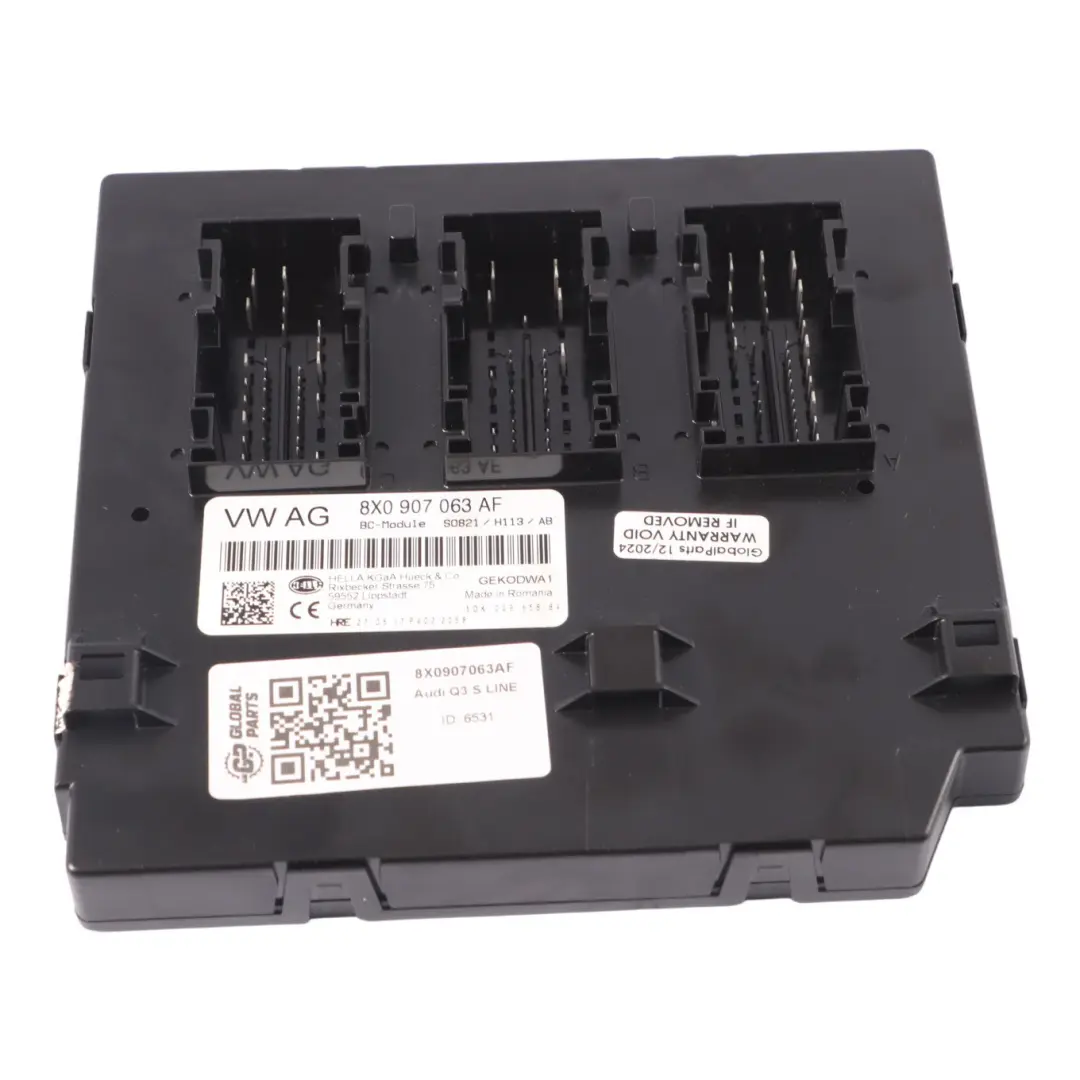 Audi Q3 S Line BCM Body Control Module Unit ECU - SKU 8X0907063AF - Part number 8X0907063AF