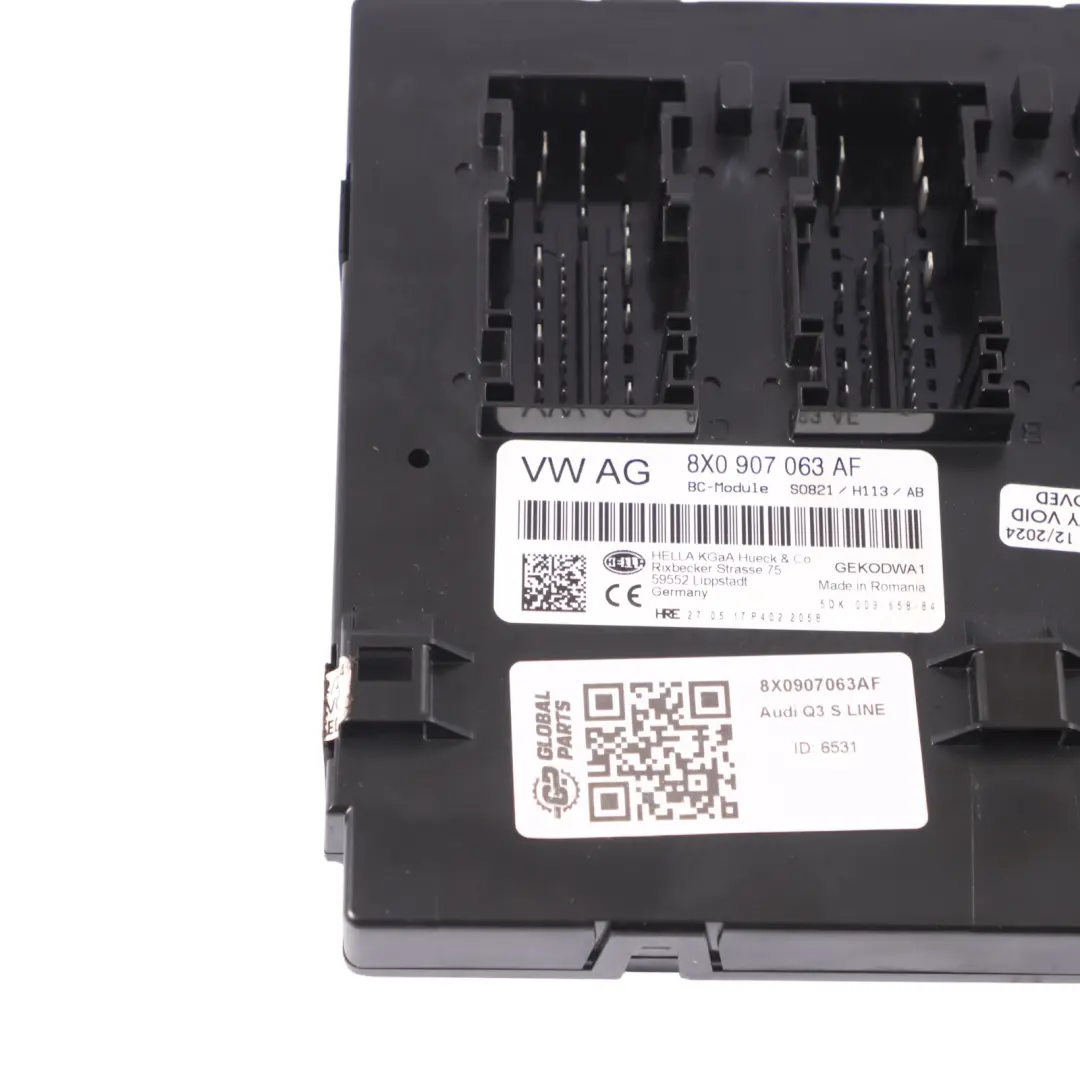 Audi Q3 S Line BCM Body Control Module Unit ECU - SKU 8X0907063AF - Part number 8X0907063AF