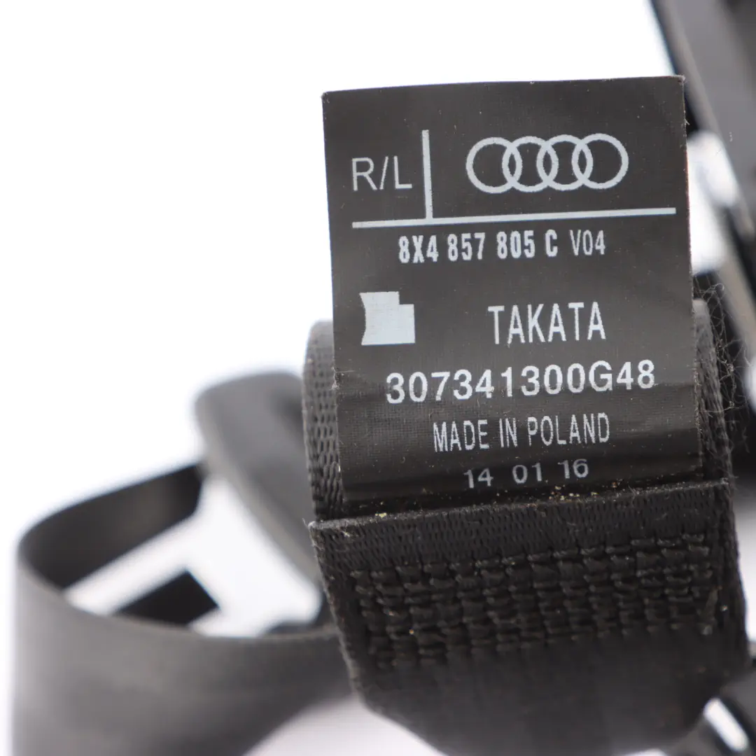 Audi A1 8X Seatbelt Rear Left Right N/O/S Seat Belt - SKU 8X4857805C - Part number 8X4857805C