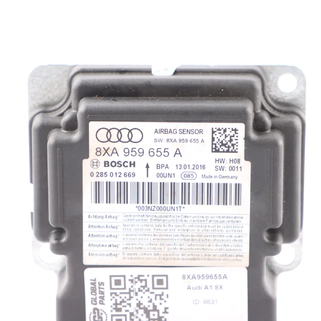 Audi A1 8X Air Module Control Sensor SRS System ECU Unit - SKU 8XA959655A - Part number 8XA959655A