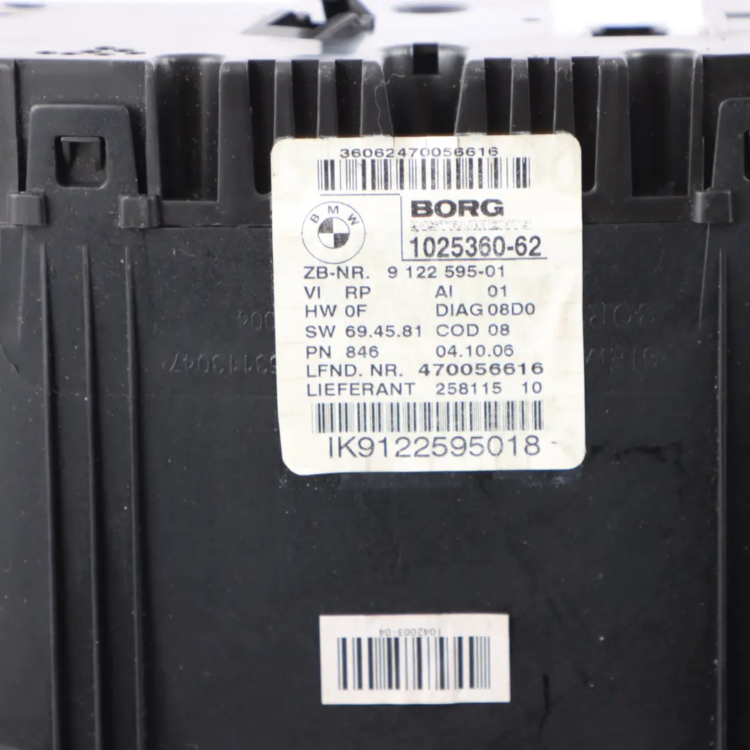 Instrument Cluster Speedo Clocks Petrol Automatic to BMW X1 E84 E90 E91 E92 with Part number 9122595 BMW X1 E84 E90 E91 E92 Instrument Cluster Speedo Clocks Petrol Automatic - SKU RHD-9122595 - Part number 9122595