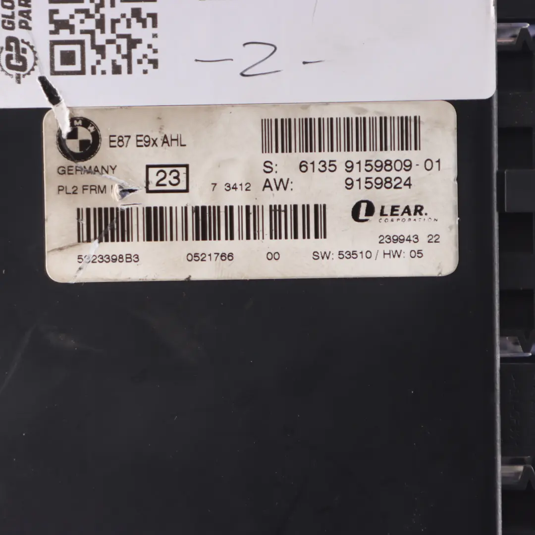 Light Control Footwell Module ECU Unit AHL FRM II PL2 Lear to BMW E93 with Part number 9159809 BMW E93 Light Control Footwell Module ECU Unit AHL FRM II PL2 Lear - SKU 9159809-1 - Part number 9159809