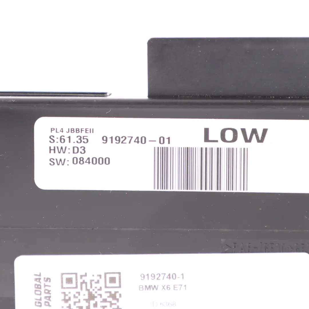 BMW X6 E71 ECU Body Control Module Junction Box PL4 JBBFE II - SKU 9192740-1 - Part number 9192740