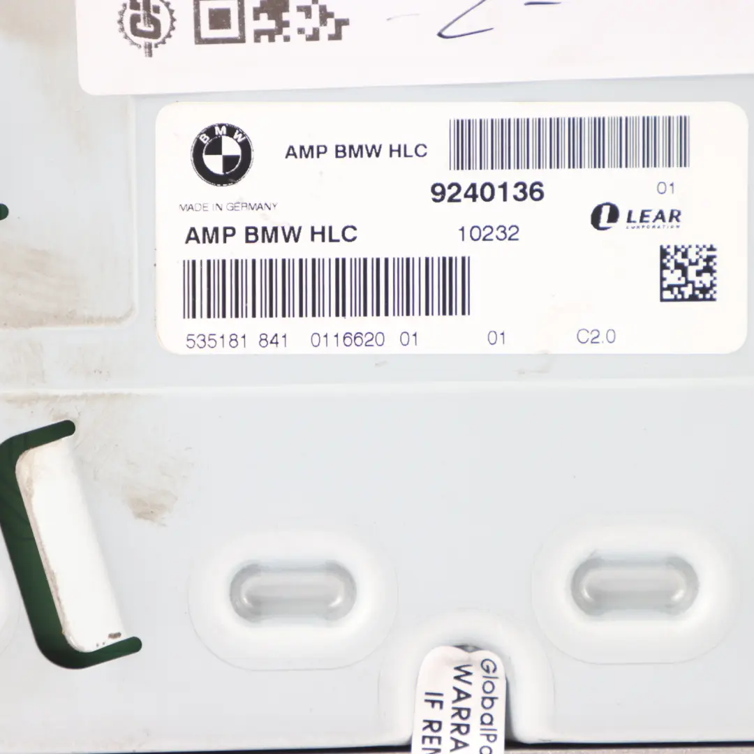 Audio Amplifier HiFi Stereo Sound System Booster Control Unit to BMW X5 E70 with Part number 9240136 BMW X5 E70 Audio Amplifier HiFi Stereo Sound System Booster Control Unit - SKU 9240136 - Part number 9240136