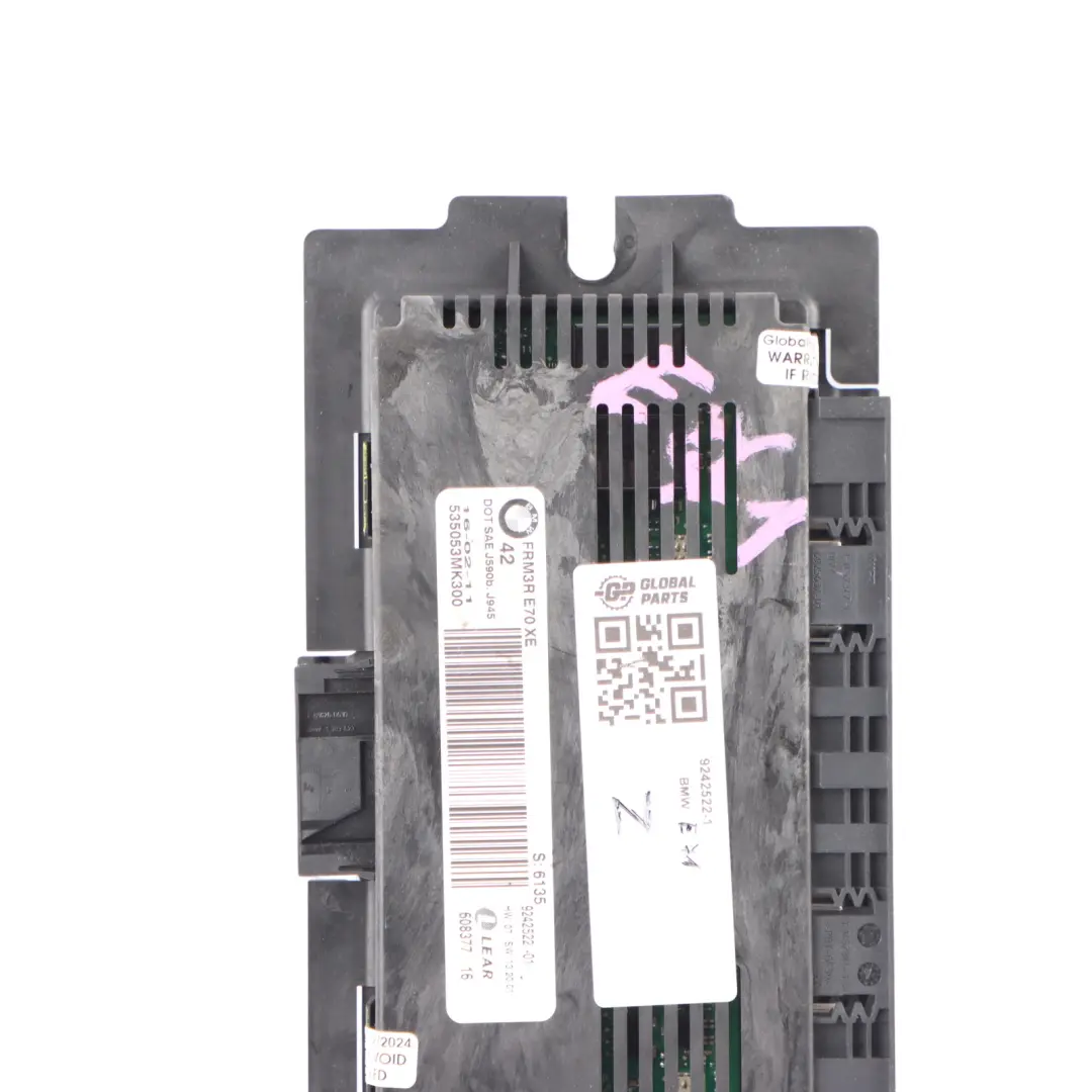 Light Module Footwell Control Unit ECU FRM II MAX Lear to BMW X5 E71 with Part number 9242522 BMW X5 E71 Light Module Footwell Control Unit ECU FRM II MAX Lear - SKU 9242522-1 - Part number 9242522