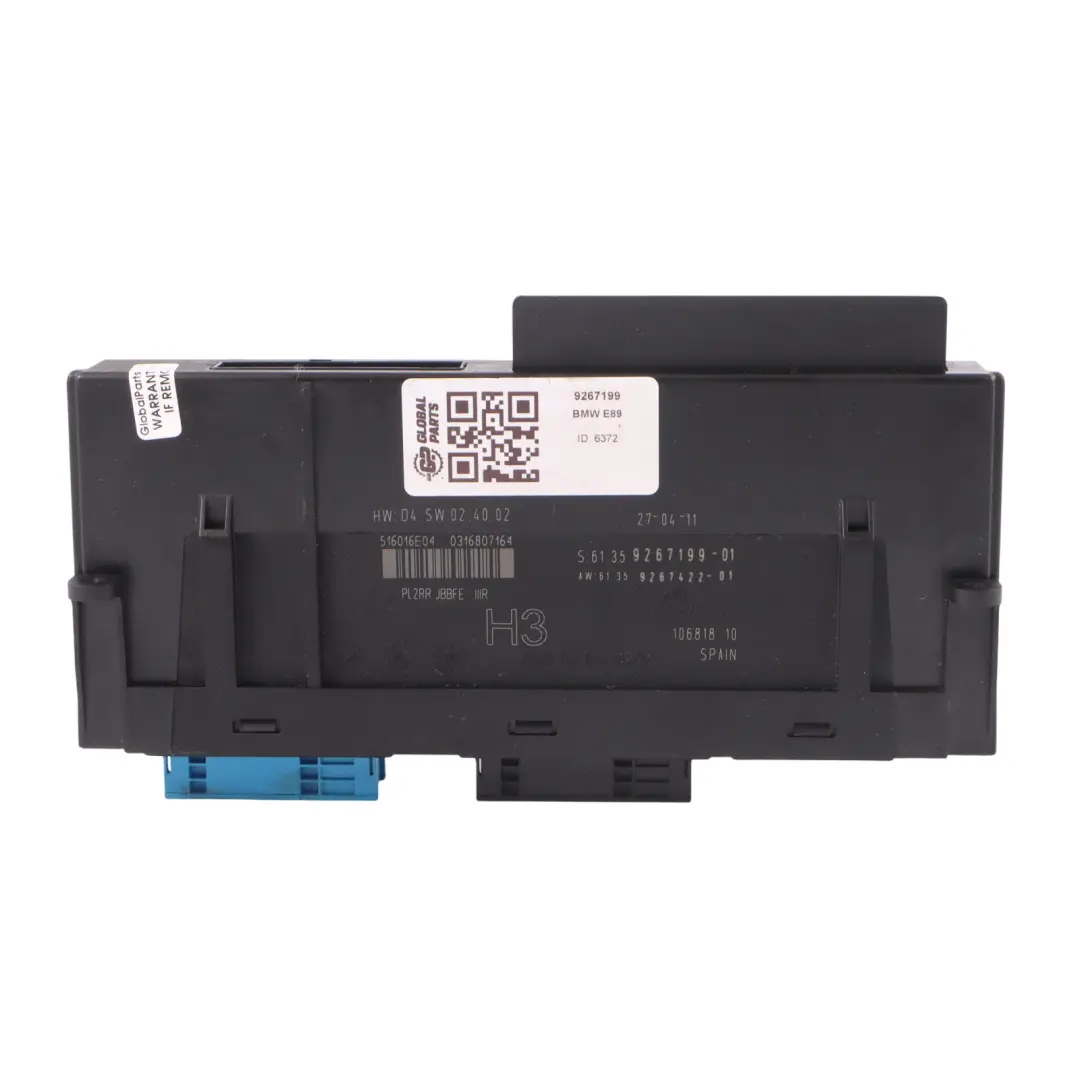Unité du module de confort de la commande de la carrosserie 8779030 BMW Z4 E89 - SKU 9267199 - Numéro de pièce 9267199