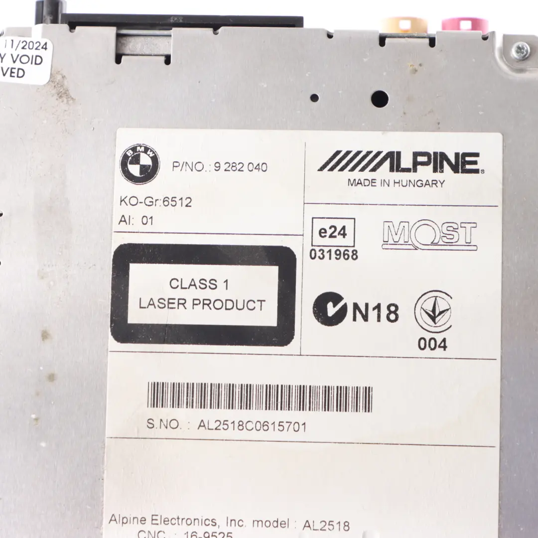 BMW X3 F25 Czytnik CD Radio Stereo Alpine - SKU 9282040 - Numer Części 9282040