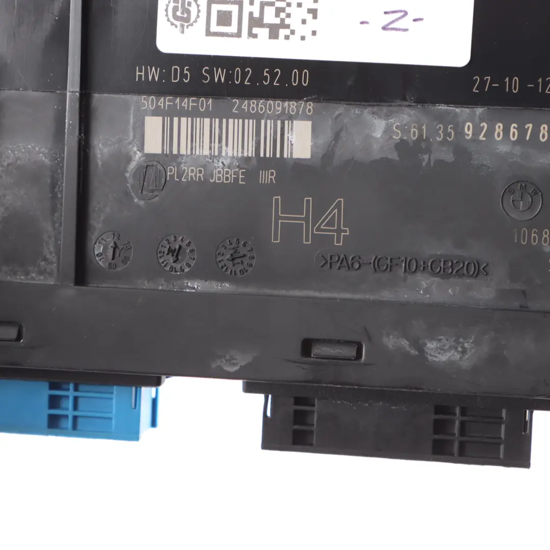 ECU Body Control Module H4 Junction Box PL2RR JBBFE IIIR to BMW Z4 E89 with Part number 9286789 BMW Z4 E89 ECU Body Control Module H4 Junction Box PL2RR JBBFE IIIR - SKU 9286789-1 - Part number 9286789