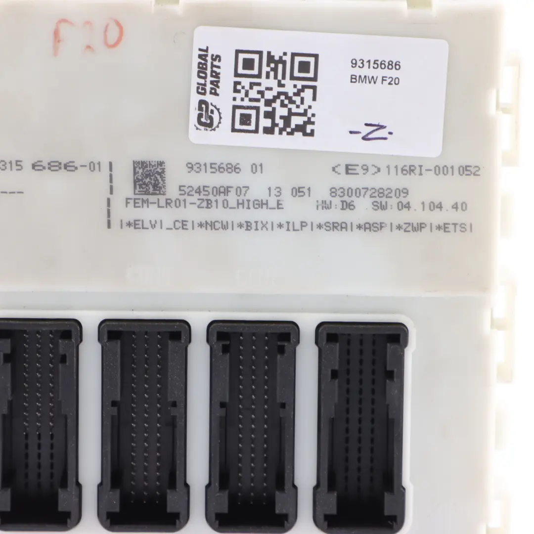 FEM BCM Body Control Module Unit to BMW F20 F21 F30 F31 F32 F34 with Part number 9315686 BMW F20 F21 F30 F31 F32 F34 FEM BCM Body Control Module Unit - SKU 9315686 - Part number 9315686