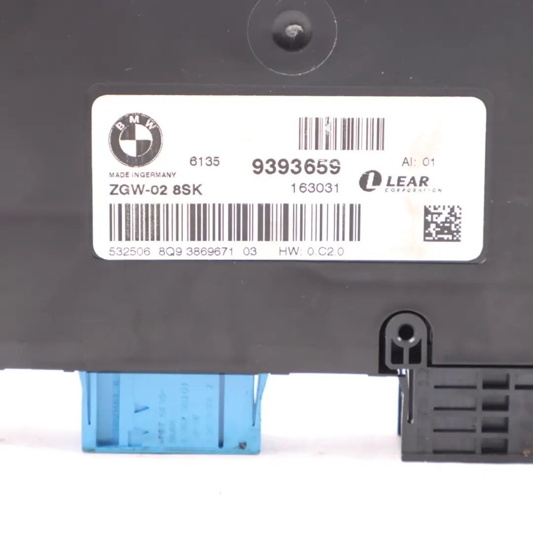 Módulo Unidad Central Gateway Control Lear ECU para BMW F13 con número de pieza 9393659 BMW F13 Módulo Unidad Central Gateway Control Lear ECU - SKU 9393659 - Número de pieza 9393659