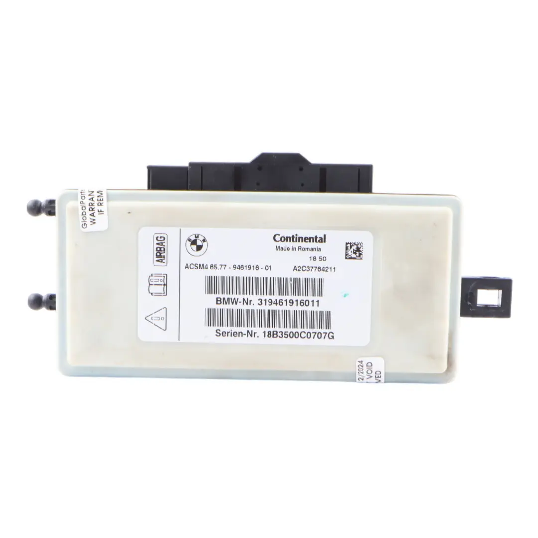 Module BMW F01 F10 X5 F15 X6 F16 F22 ECU ACSM4 Control Unit to Air with Part number 9461916 Air Module BMW F01 F10 X5 F15 X6 F16 F22 ECU ACSM4 Control Unit - SKU 9461916 - Part number 9461916