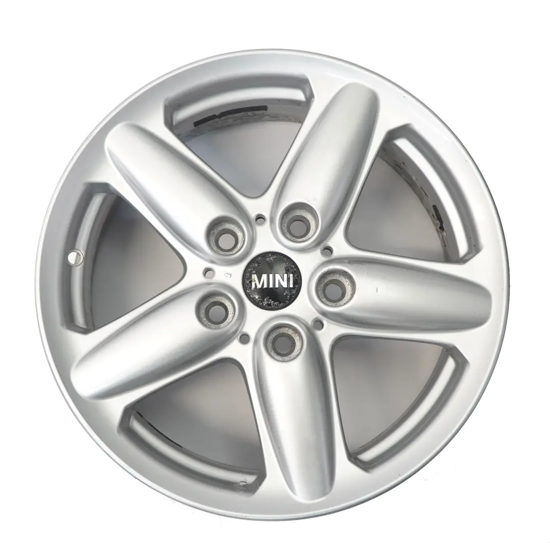 Alloy Rim 16" 5-Star Single Spoke 124 to Mini Cooper R60 R61 Silver Wheel with Part number 9803720 Mini Cooper R60 R61 Silver Wheel Alloy Rim 16" 5-Star Single Spoke 124 - SKU 9803720-1 - Part number 9803720
