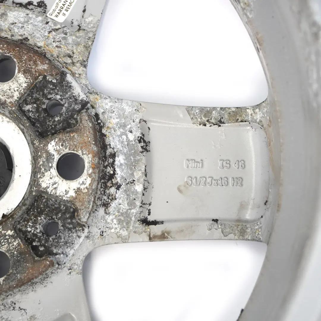 Alloy Rim 16" 5-Star Single Spoke 124 to Mini Cooper R60 R61 Silver Wheel with Part number 9803720 Mini Cooper R60 R61 Silver Wheel Alloy Rim 16" 5-Star Single Spoke 124 - SKU 9803720-1 - Part number 9803720