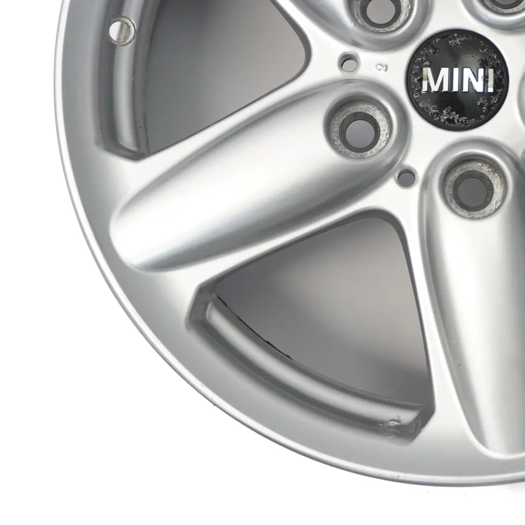Alloy Rim 16" 5-Star Single Spoke 124 to Mini Cooper R60 R61 Silver Wheel with Part number 9803720 Mini Cooper R60 R61 Silver Wheel Alloy Rim 16" 5-Star Single Spoke 124 - SKU 9803720-1 - Part number 9803720