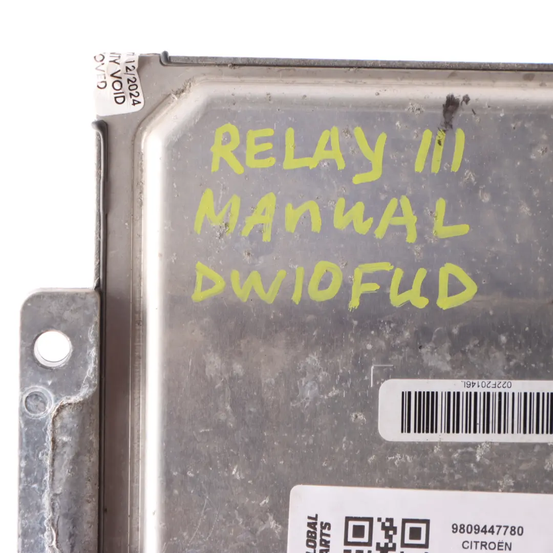  Citroen Relay III DW10FUD Engine Control Unit ECU Manual - SKU 9809447780 - Part number 9809447780