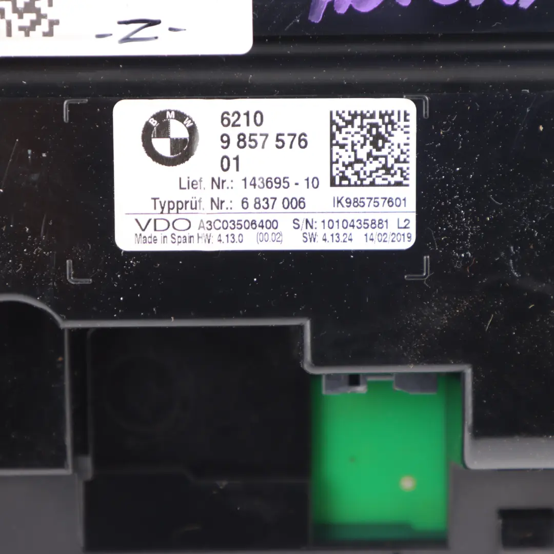  Instrument Cluster BMW F20 F21 LCI Petrol Speedo Clocks Meter MPH Automatic - SKU RHD-9857576-1 - Part number 9857576