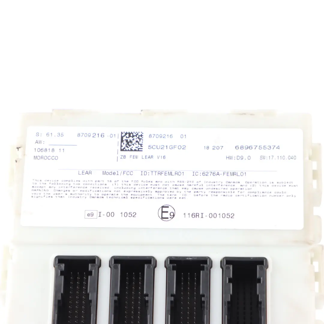 BMW F20 F21 LCI 118i B38 136HP Engine ECU Kit DME FEM Key Lock Manual - SKU 9895416-2 - Part number 9895416