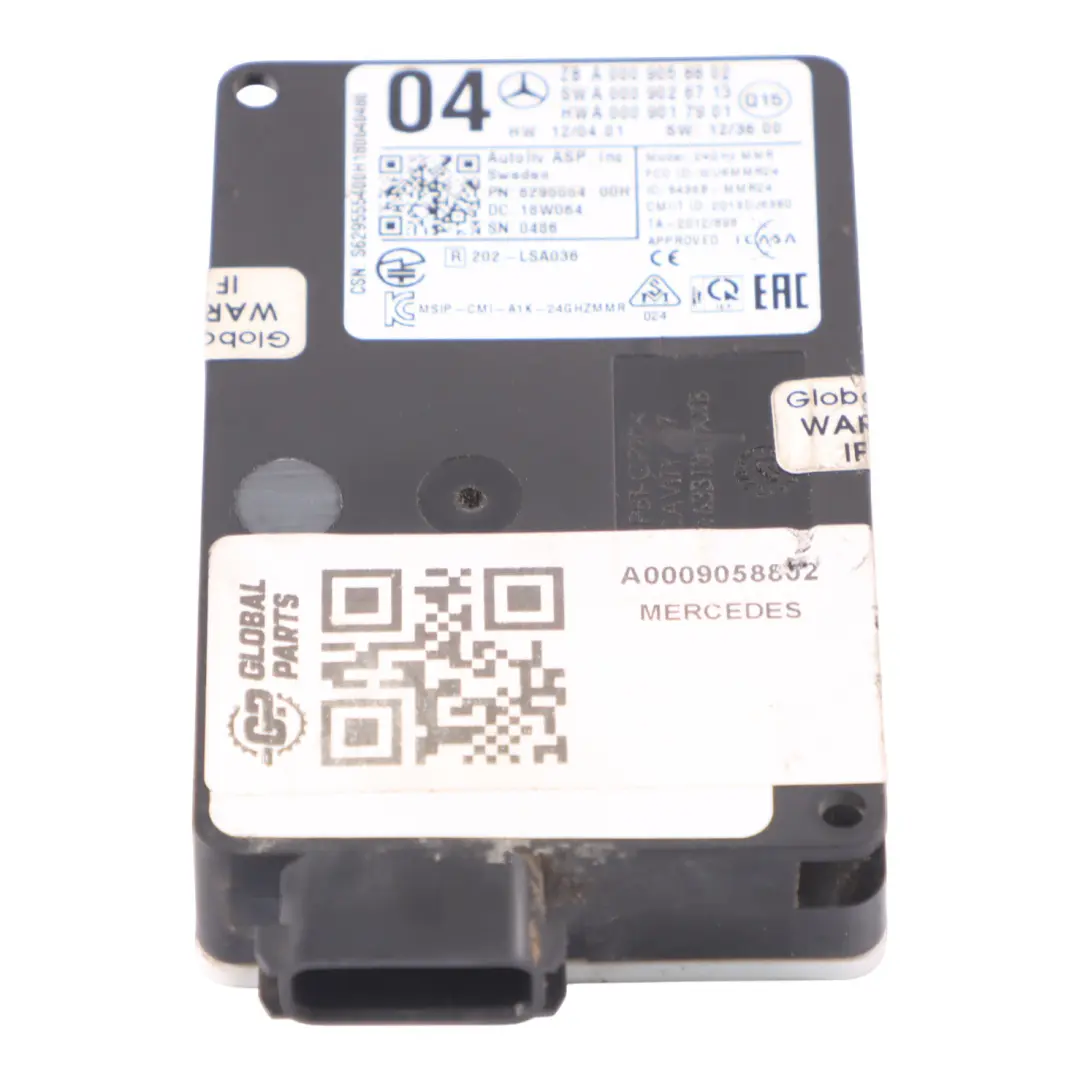 Mercedes W166 W205 W212 Parachoque Trasero Sensor Punto Ciego Módulo - SKU A0009058802 - Número de pieza A0009058802