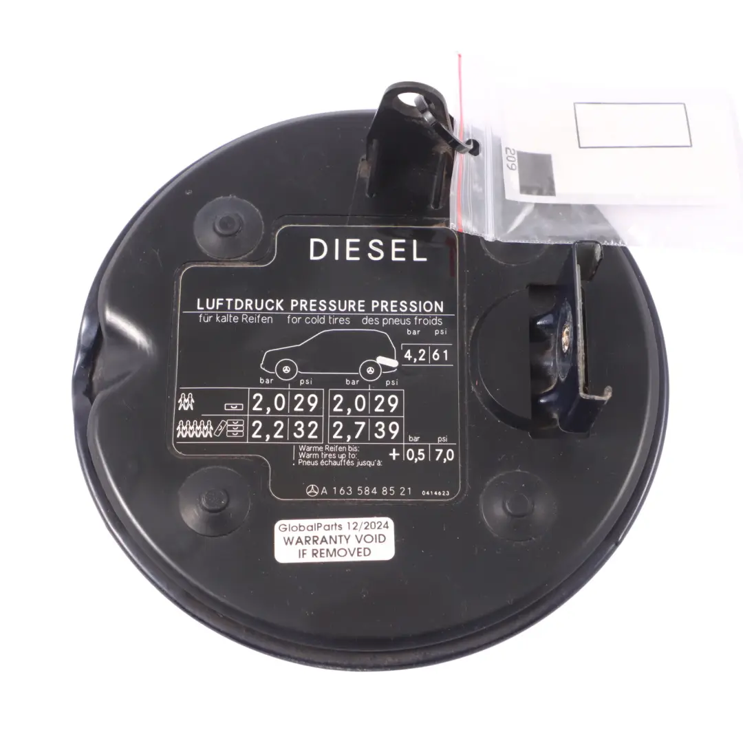Mercedes ML W163 tapa del tanque de combustible Flap Tapa Tanzanite Blue - 359 - SKU A1637500106-TB - Número de pieza A1637500106
