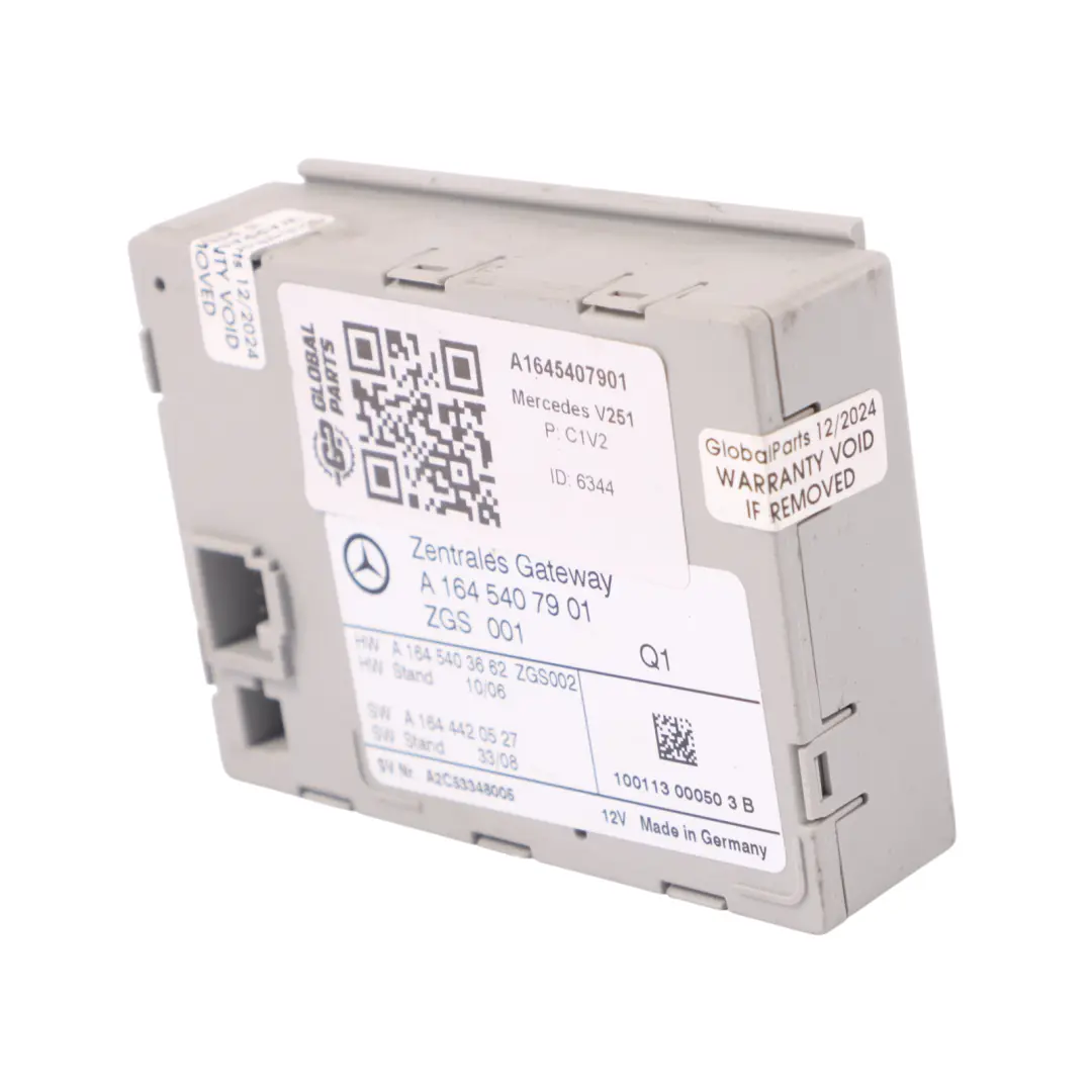 Gateway Module Control Unit ECU to Mercedes V251 with Part number A1645407901 Mercedes V251 Gateway Module Control Unit ECU - SKU A1645407901 - Part number A1645407901