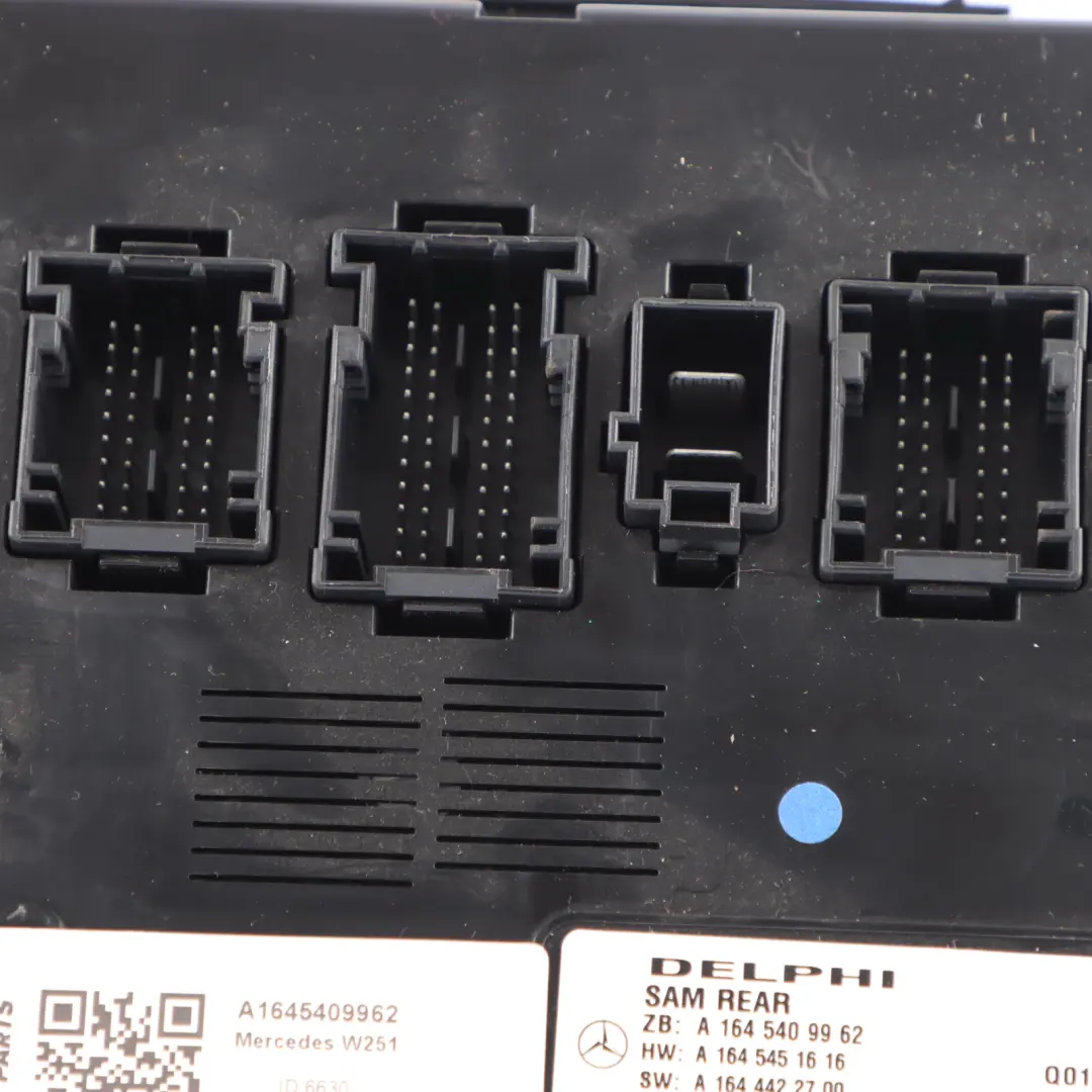 SAM Module Mercedes W164 W251 X164 Control Unit Fuse Relay Box Rear to with Part number A1645409962 SAM Module Mercedes W164 W251 X164 Control Unit Fuse Relay Box Rear - SKU A1645409962 - Part number A1645409962