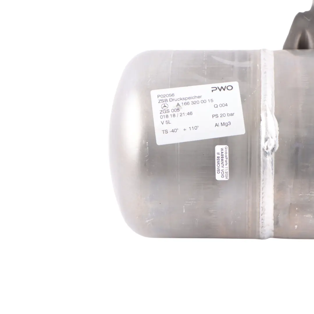 Suspension Pressure Reservoir Tank to Mercedes W166 C292 Air with Part number A1663200015 Mercedes W166 C292 Air Suspension Pressure Reservoir Tank - SKU A1663200015 - Part number A1663200015