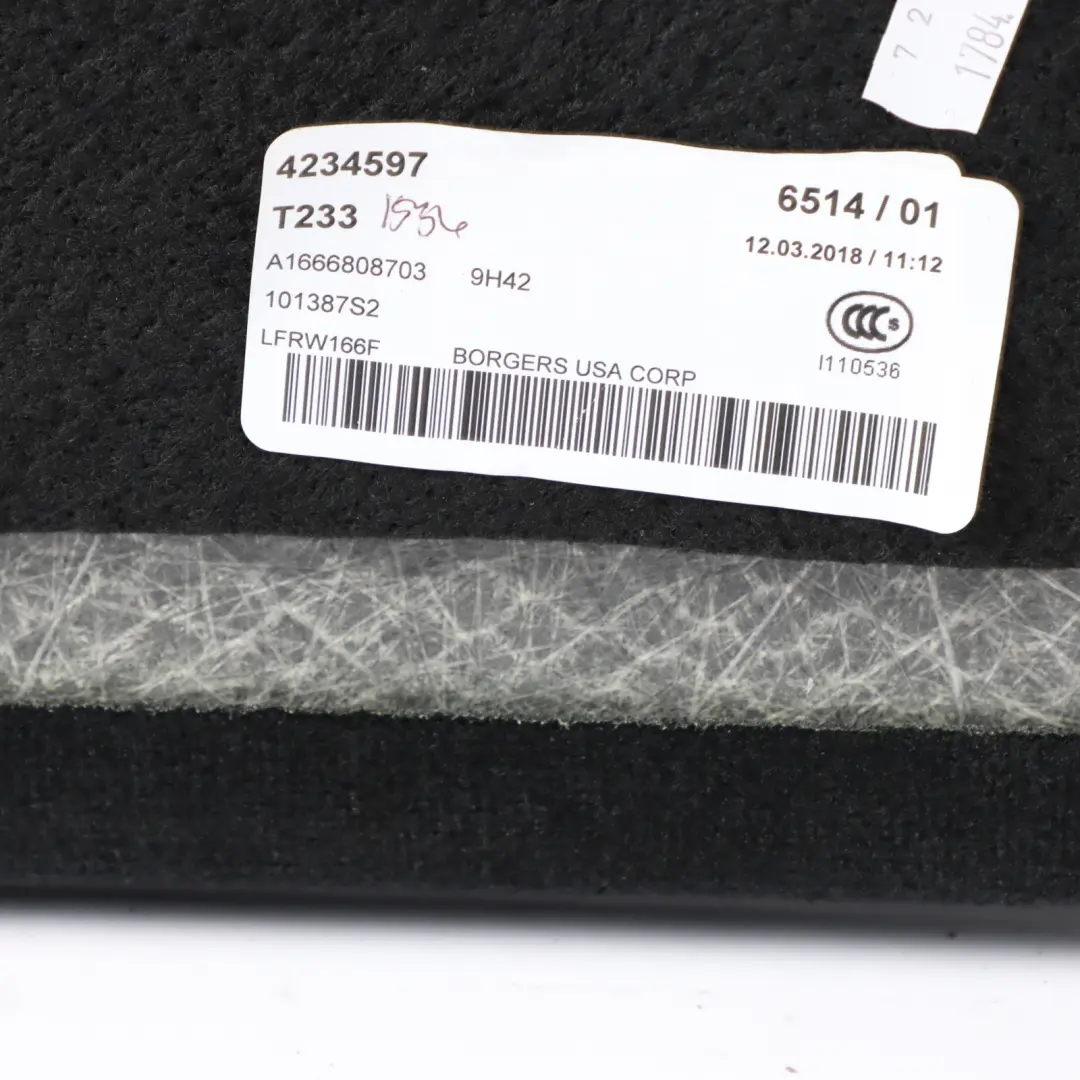 Revêtement Sol Coffre Coffre Garniture Moquette Noire pour Mercedes W166 à propos du numéro de pièce A1666808703 Mercedes W166 Revêtement Sol Coffre Coffre Garniture Moquette Noire - SKU A1666808703 - Numéro de pièce A1666808703