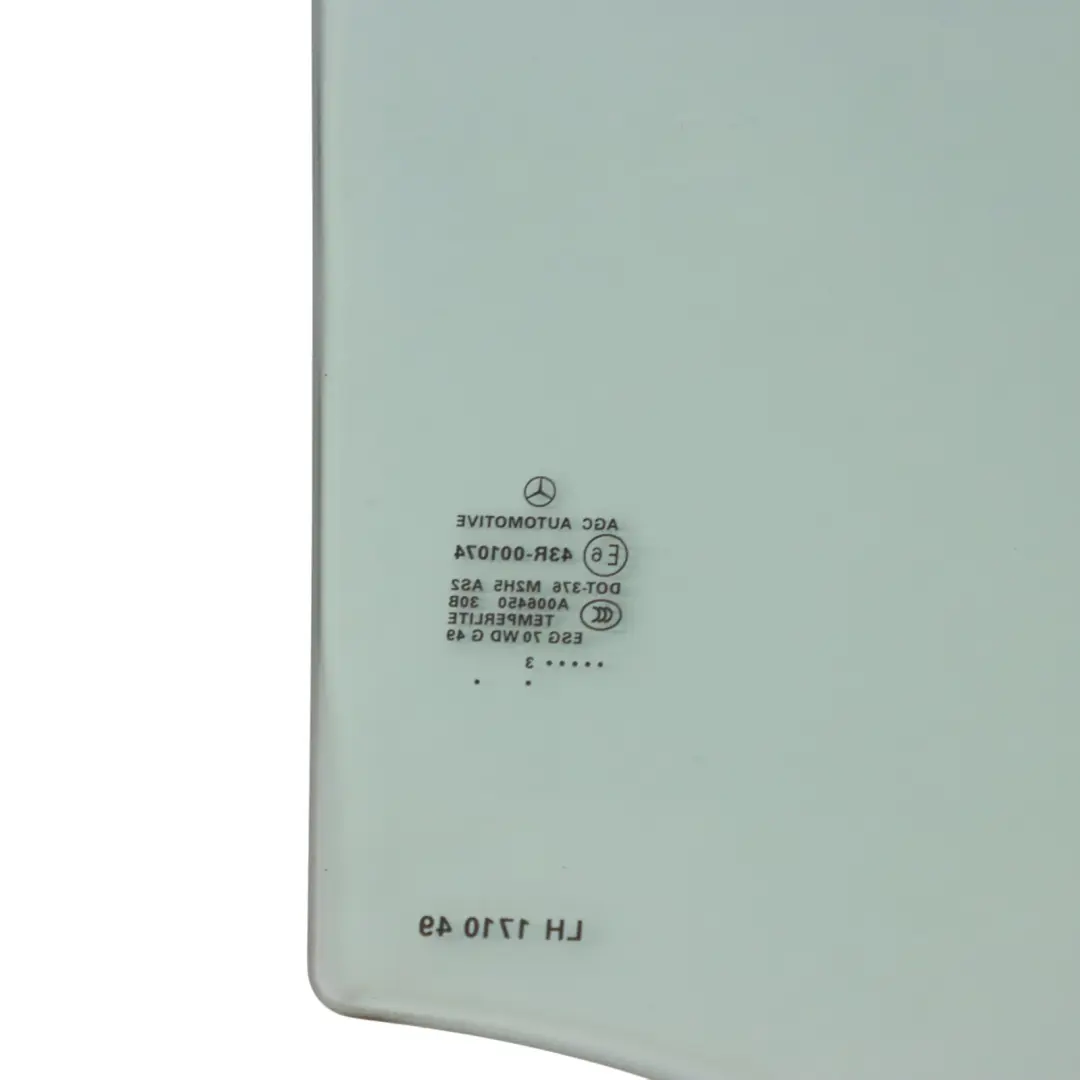 Cristal Puerta Trasera Izquierda AS2 ESG para Mercedes ML W166 con número de pieza A1667351710 Mercedes ML W166 Cristal Puerta Trasera Izquierda AS2 ESG - SKU A1667351710 - Número de pieza A1667351710