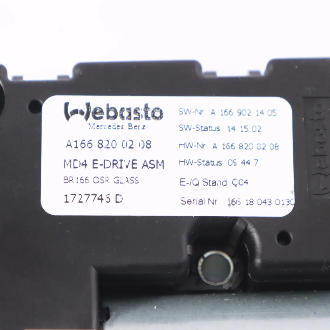 Sliding Sunroof Panoramic Motor Drive Actuator to Mercedes GLE W166 with Part number A1668200208 Mercedes GLE W166 Sliding Sunroof Panoramic Motor Drive Actuator - SKU A1668200208 - Part number A1668200208