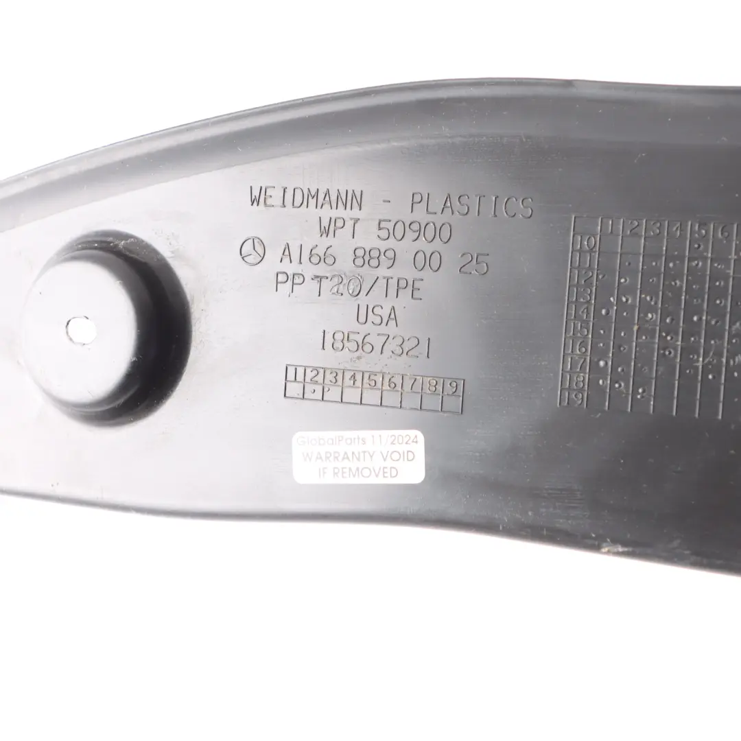 Parafango Anteriore Copri Guarnizione Ala Destra per Mercedes W166 con numero di parte A1668890025 Mercedes W166 Parafango Anteriore Copri Guarnizione Ala Destra - SKU A1668890025 - Numero di parte A1668890025