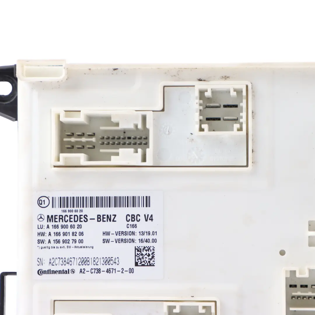 Mercedes W166 Front SAM BCM Control Unit Module CBC V4 ECU - SKU A1669006020 - Part number A1669006020
