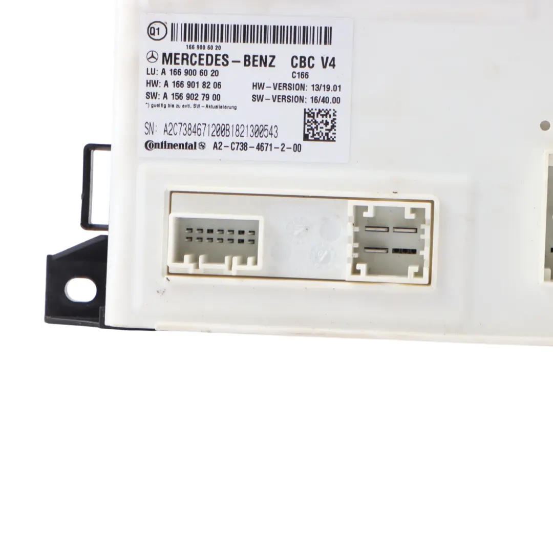 Mercedes W166 Vorne SAM BCM Steuergerät Modul CBC V4 ECU - SKU A1669006020 - Teilenummer A1669006020