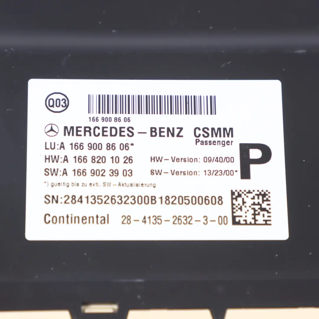  Module siège Mercedes W176 W246 Unité contrôle mémoire avant gauche - SKU A1669008606-1 - Numéro de pièce A1669008606
