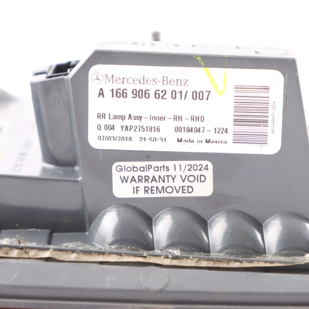 Feu arrière intérieur droit LED pour Mercedes GLE 250 AM à propos du numéro de pièce A1669066201 Mercedes GLE 250 AM Feu arrière intérieur droit LED - SKU A1669066201 - Numéro de pièce A1669066201