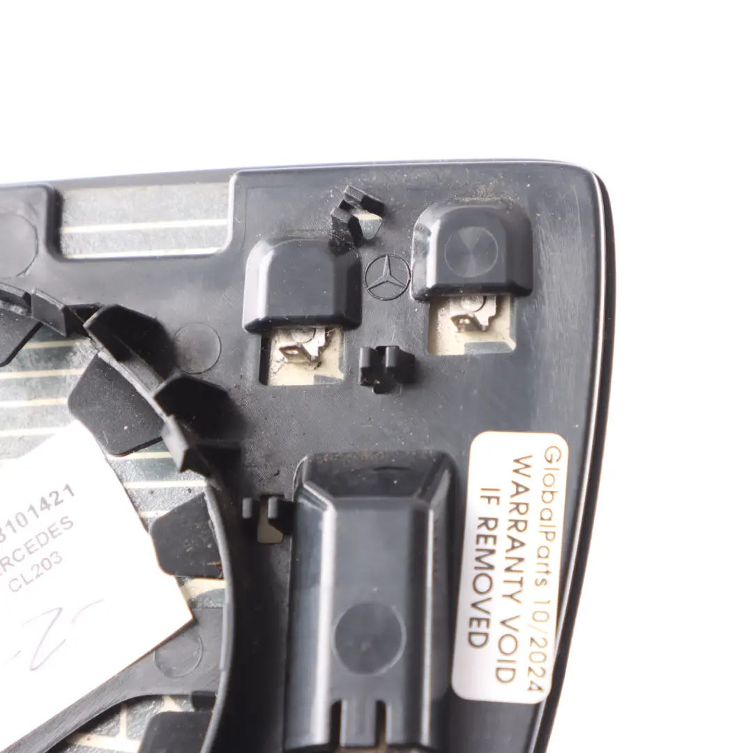 Outer Side Mirror Wing Glass Right O/S to Mercedes CL203 with Part number A1718101421 Mercedes CL203 Outer Side Mirror Wing Glass Right O/S - SKU A1718101421 - Part number A1718101421