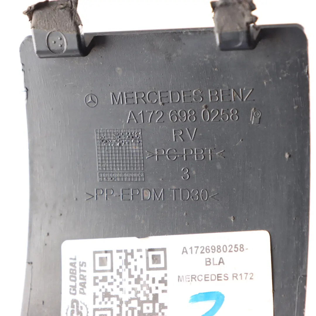 Jack Lifting Point Cover Rear Left N/S Schwarz Black - 040 to Mercedes R172 Car with Part number A1726980258 Mercedes R172 Car Jack Lifting Point Cover Rear Left N/S Schwarz Black - 040 - SKU A1726980258-BLA - Part number A1726980258