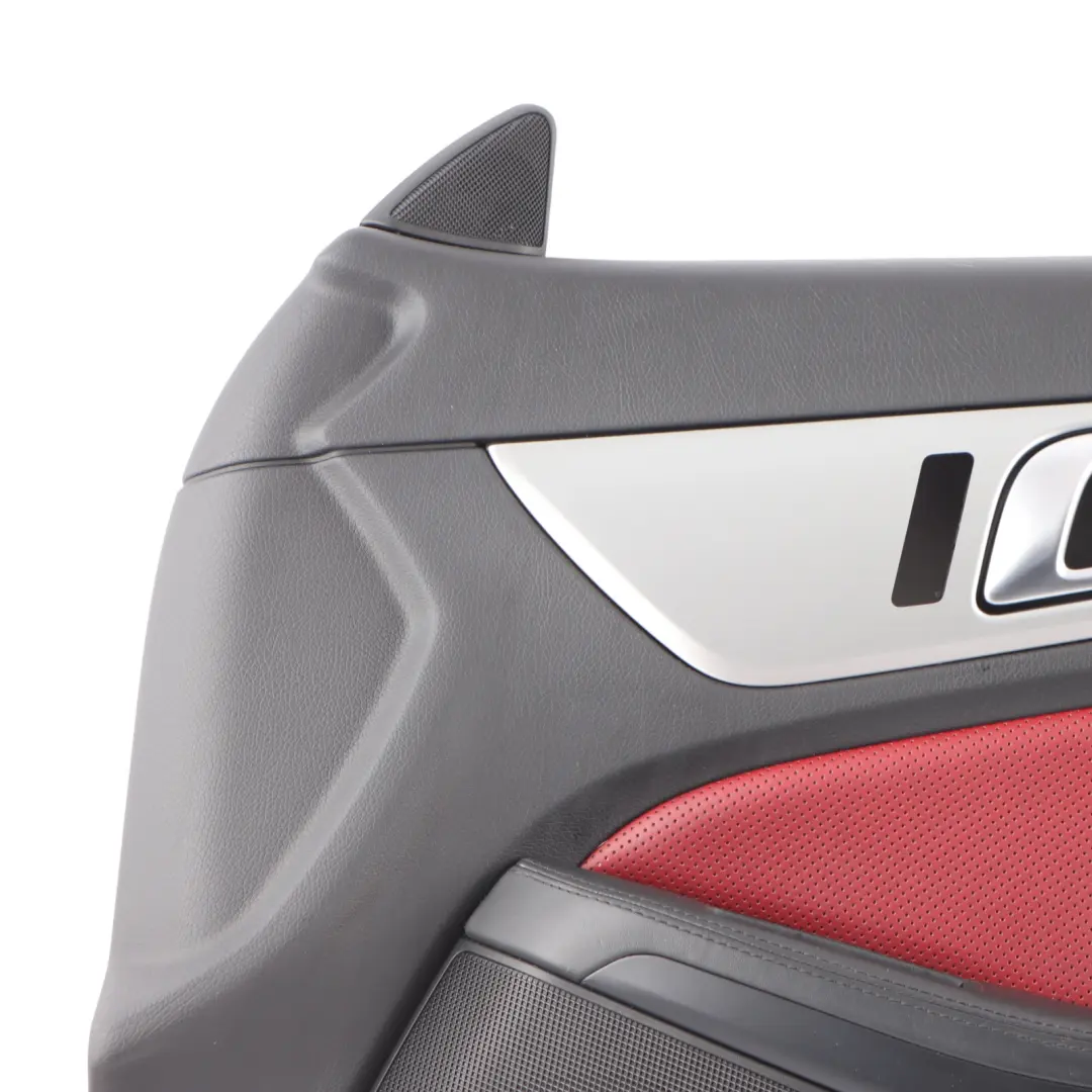 Door Front Right O/S Card Panel Trim Black Bengal Red to Mercedes SLK R172 Roadster with Part number A1727209600 Mercedes SLK R172 Roadster Door Front Right O/S Card Panel Trim Black Bengal Red - SKU A1727209600 - Part number A1727209600