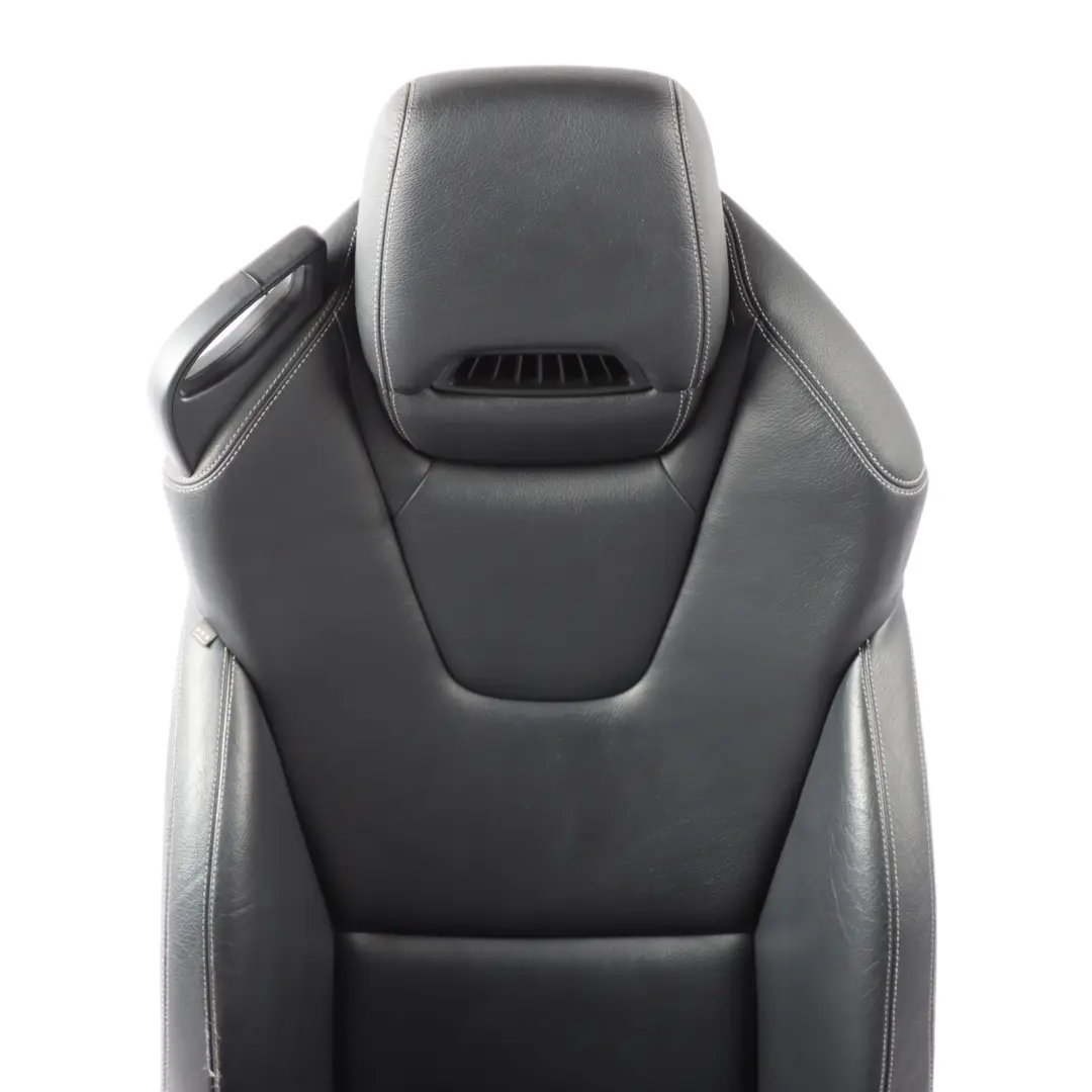 Front Right Seat O/S Black Leather Interior to Mercedes SLK R172 with Part number A1729100647 Mercedes SLK R172 Front Right Seat O/S Black Leather Interior - SKU A1729100647 - Part number A1729100647