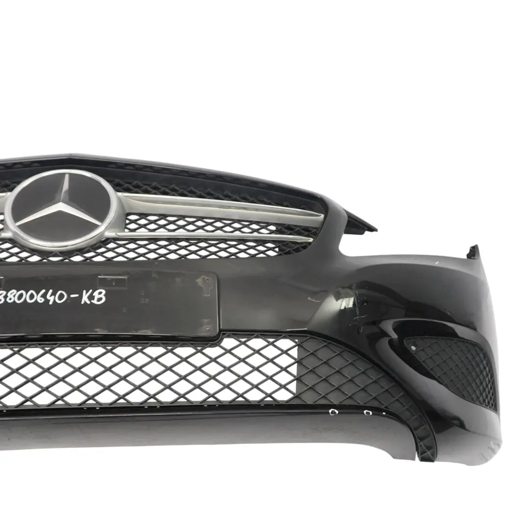 Front Bumper Trim Panel Kosmos Cosmic Black Metallic - 191 to Mercedes W176 with Part number A1768800640 Mercedes W176 Front Bumper Trim Panel Kosmos Cosmic Black Metallic - 191 - SKU A1768800640-KB - Part number A1768800640