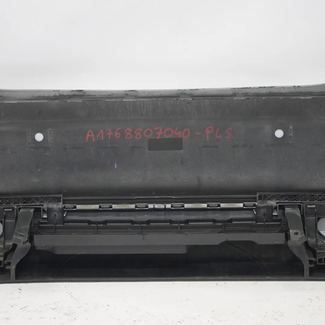 Bumper Rear Trim Panel Cover Polar Silver Metallic - 761 to Mercedes W176 with Part number A1768807040 Mercedes W176 Bumper Rear Trim Panel Cover Polar Silver Metallic - 761 - SKU A1768807040-PLS - Part number A1768807040